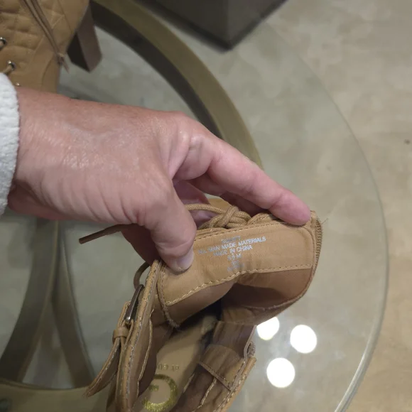 COPY - G by Guess Tan Lace Up Boots with Classic Combat Style - Picture 6 of 11